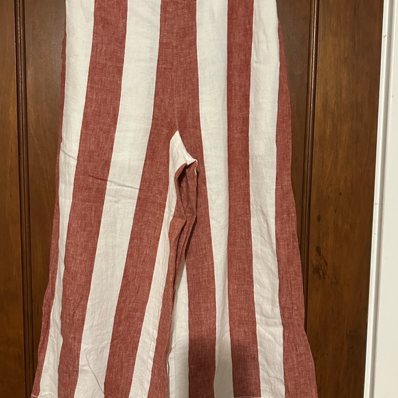 Madewell Huston wide leg pull on pants in red and white color - size XS - Picture 3 of 4